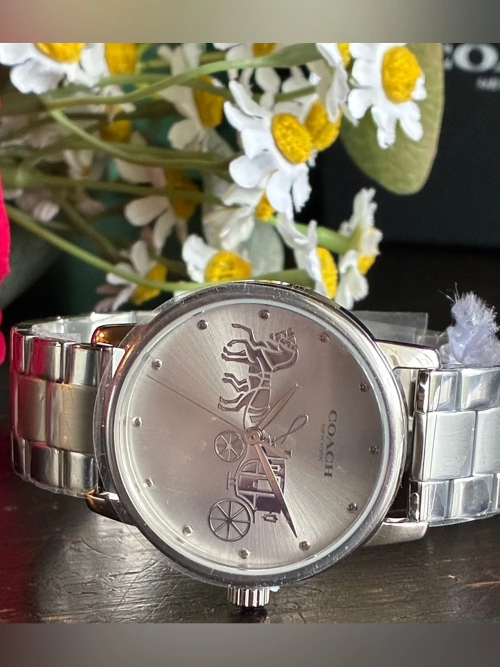 Coach Silver-Tone Linked Bracelet Watch Band